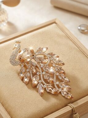 Retail $79.00 Crystal Peacock Brooch - Women Jewelry